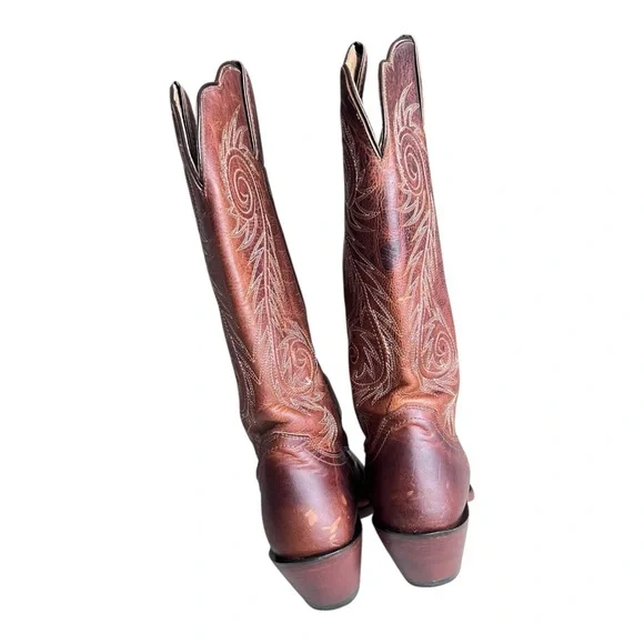 Vintage Justin Damiana L4332 Boots Brown Leather Western Cowgirl Boots Size 6B